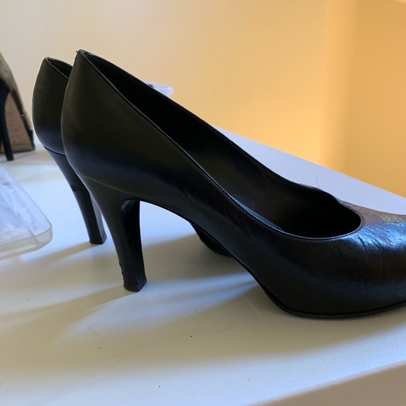 Chanel Black Leather Peeptoe - Picture 2 of 7